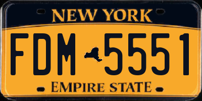 NY license plate FDM5551