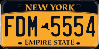 NY license plate FDM5554