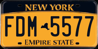 NY license plate FDM5577