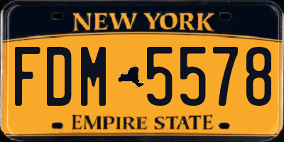 NY license plate FDM5578