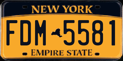 NY license plate FDM5581