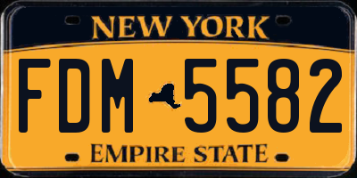 NY license plate FDM5582