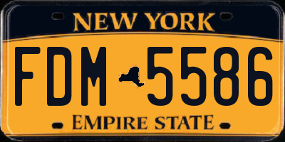 NY license plate FDM5586