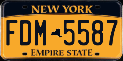 NY license plate FDM5587