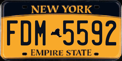 NY license plate FDM5592