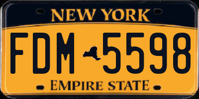 NY license plate FDM5598