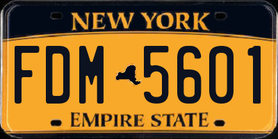 NY license plate FDM5601