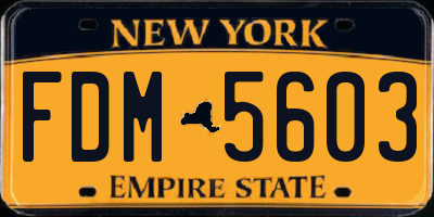 NY license plate FDM5603