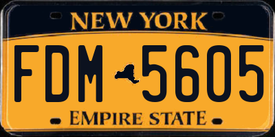 NY license plate FDM5605