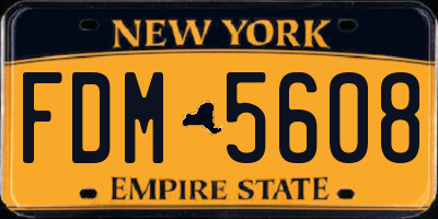 NY license plate FDM5608