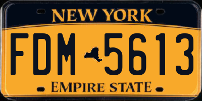 NY license plate FDM5613