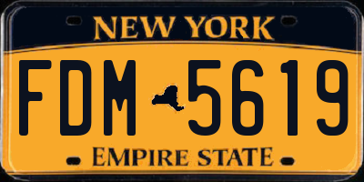 NY license plate FDM5619