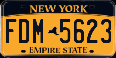 NY license plate FDM5623
