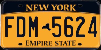 NY license plate FDM5624