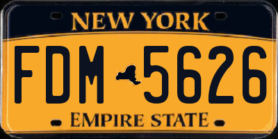 NY license plate FDM5626