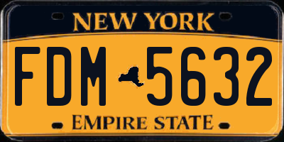 NY license plate FDM5632