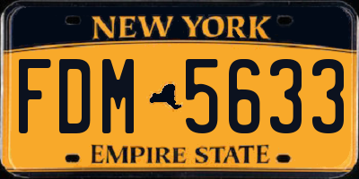 NY license plate FDM5633