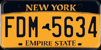 NY license plate FDM5634