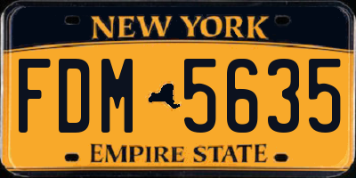 NY license plate FDM5635