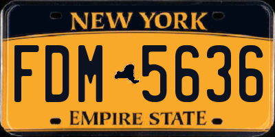 NY license plate FDM5636