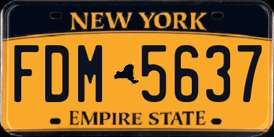 NY license plate FDM5637