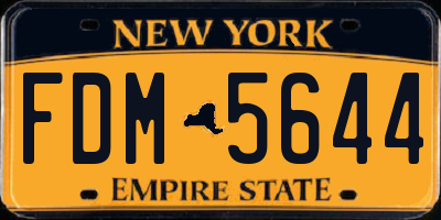 NY license plate FDM5644