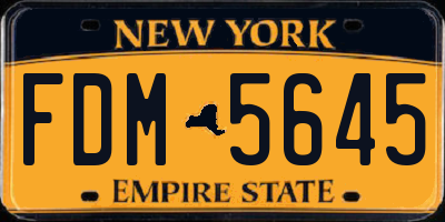NY license plate FDM5645