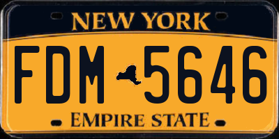 NY license plate FDM5646