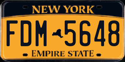 NY license plate FDM5648