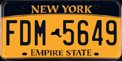 NY license plate FDM5649