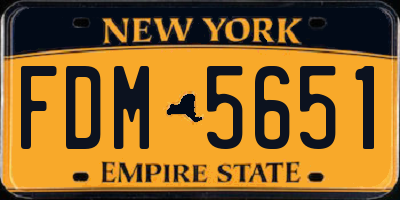 NY license plate FDM5651