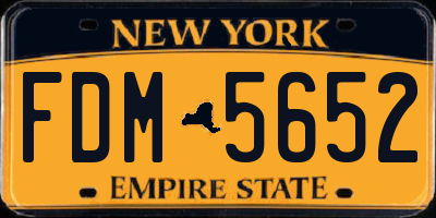 NY license plate FDM5652