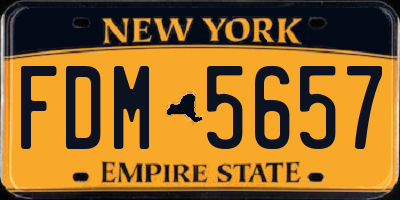 NY license plate FDM5657