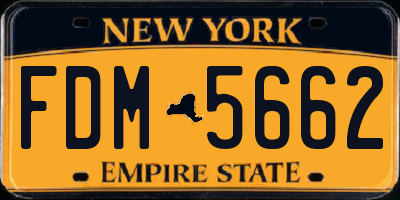 NY license plate FDM5662