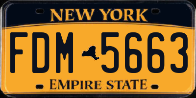 NY license plate FDM5663