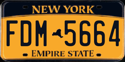 NY license plate FDM5664