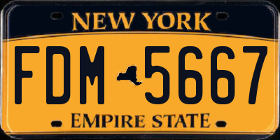 NY license plate FDM5667