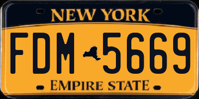 NY license plate FDM5669