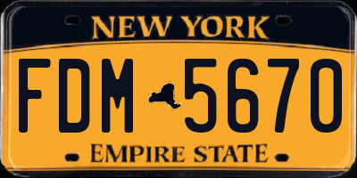 NY license plate FDM5670