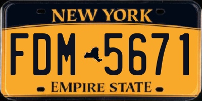 NY license plate FDM5671