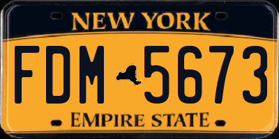 NY license plate FDM5673