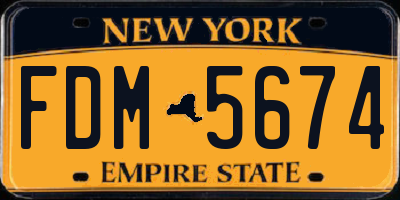 NY license plate FDM5674