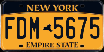 NY license plate FDM5675