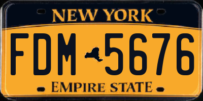NY license plate FDM5676