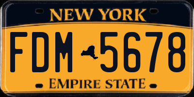 NY license plate FDM5678