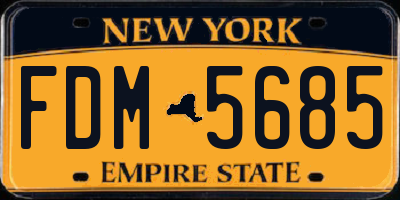 NY license plate FDM5685