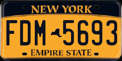 NY license plate FDM5693