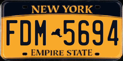 NY license plate FDM5694