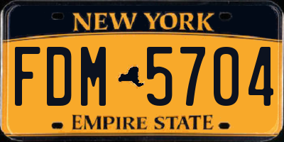 NY license plate FDM5704