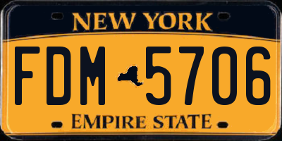 NY license plate FDM5706